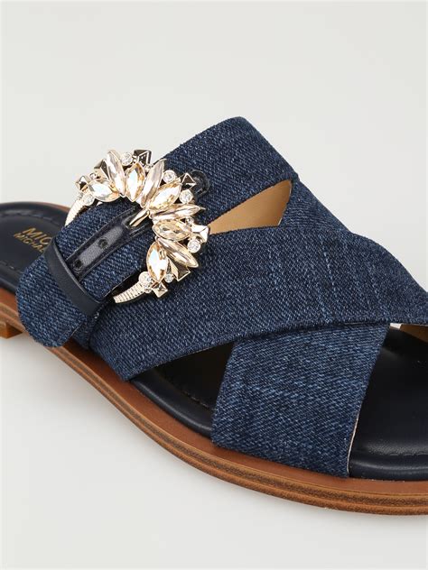 michael kors sandaleten|michael kors denim sandals.